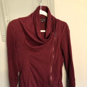 Cowl neck jacket zip up- great for fall